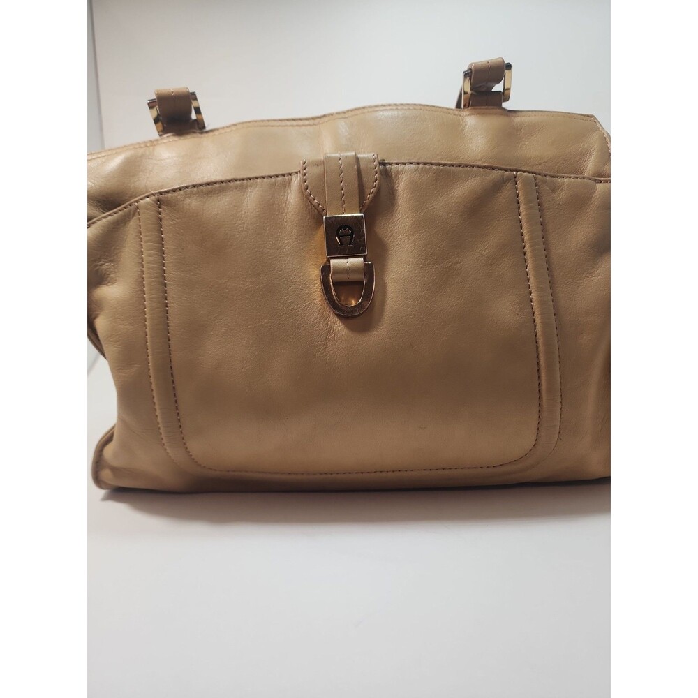 Vintage ETIENNE AIGNER Tan Leather Purse Shoulder Bag 1980s/1990s